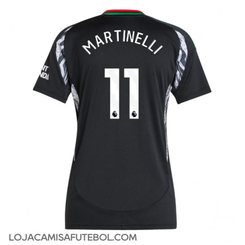 Camisa de Futebol Arsenal Gabriel Martinelli #11 Equipamento Secundário Mulheres 2024-25 Manga Curta